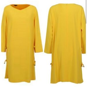 Escada Vibrant Yellow Long Sleeve Dress